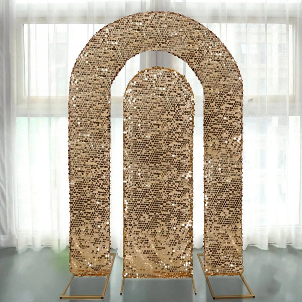 2 Big Round Sequin Wedding Arch Backdrop Stand Covers
