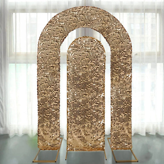 2 Big Round Sequin Wedding Arch Backdrop Stand Covers
