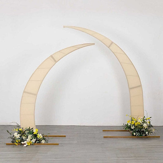2 Spandex Fitted Half Crescent Moon Wedding Arch Backdrop Stand Covers