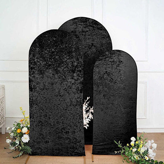 3 Crushed Velvet Round Top Wedding Arch Backdrop Stand Covers