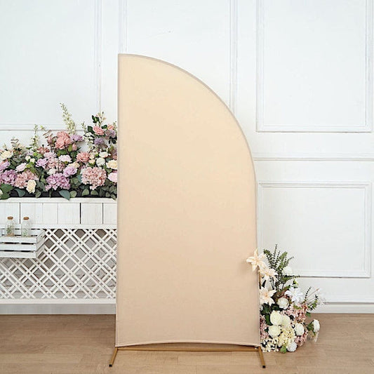 6x3 feet Matte Fitted Spandex Half Moon Wedding Arch Backdrop Stand Cover