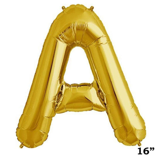 1 pc Gold 16" tall Letter Mylar Foil Balloon