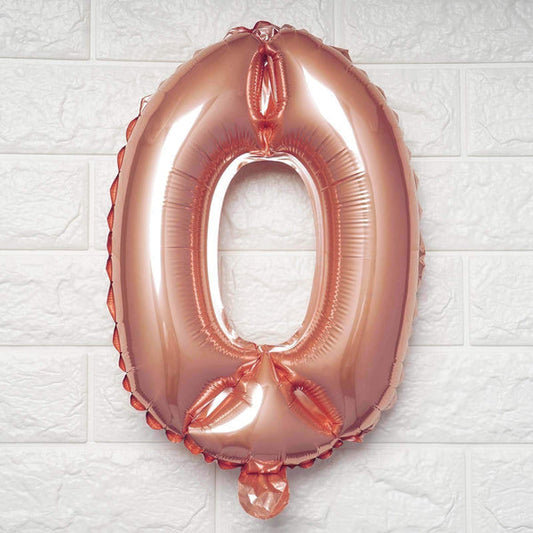 1 pc Rose Gold 16" tall Number Mylar Foil Balloon