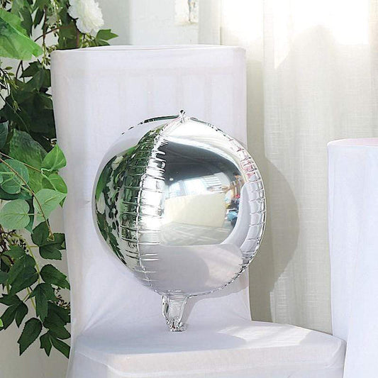 2 pcs 12 in wide 4D Round Orbz Mylar Foil Balloons