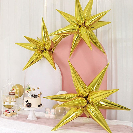 36 Metallic Mylar Foil DIY Starburst Cone Party Balloons Kit
