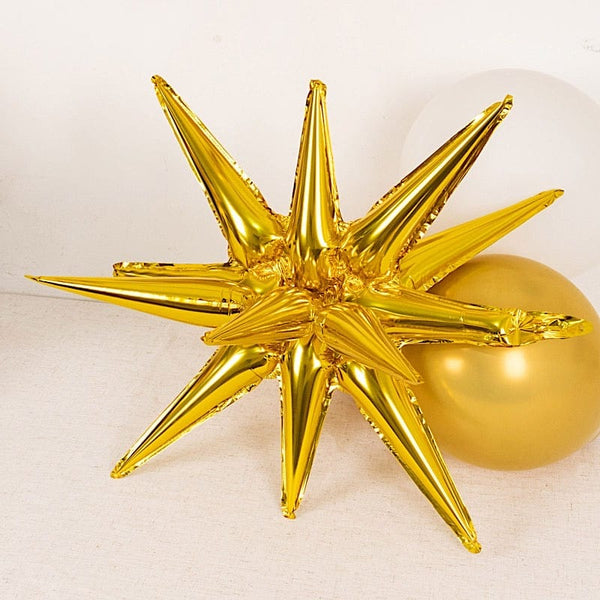 5 Metallic Mylar Foil Starburst Party Balloons