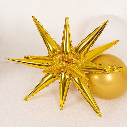 5 Metallic Mylar Foil Starburst Party Balloons