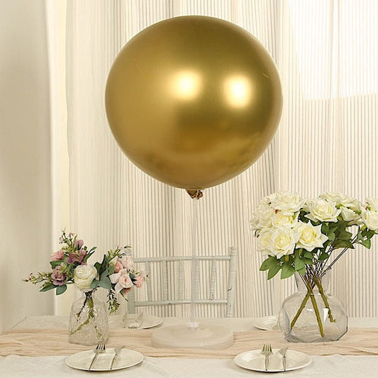 5 Pack 36" wide Metallic Chrome Biodegradable Balloons