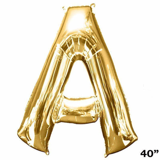 Gold 40" tall Letter Aluminum Foil Balloon
