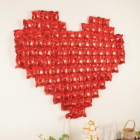 Red 41x36 in Metallic Extra Large Heart Mylar Foil Balloon Backdrop