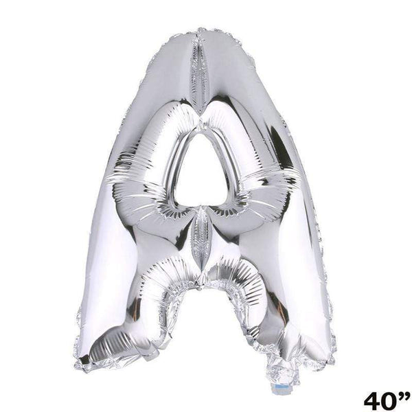 Silver 40" tall Letter Aluminum Foil Balloon