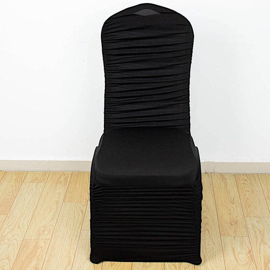 Fitted Spandex Stretchable Banquet Chair Cover Ruched Design