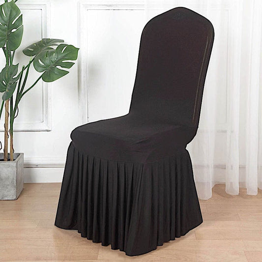 Fitted Spandex Stretchable Banquet Chair Cover with Ruffle Pleated Skirt