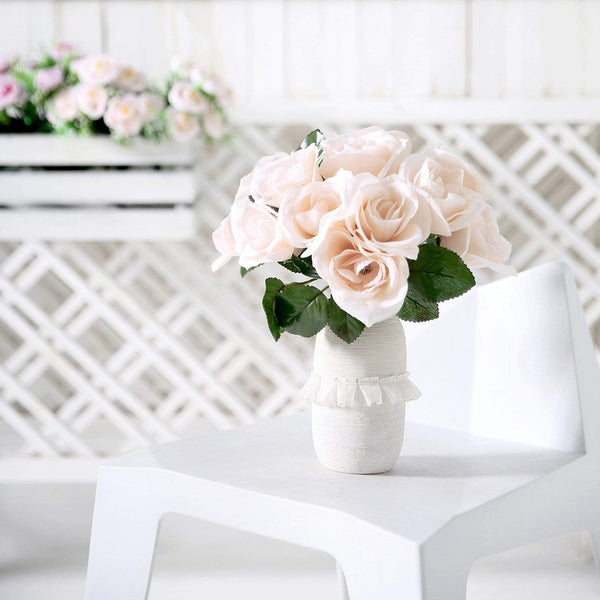 12 in tall Artificial Velvet Roses Flowers Bouquet