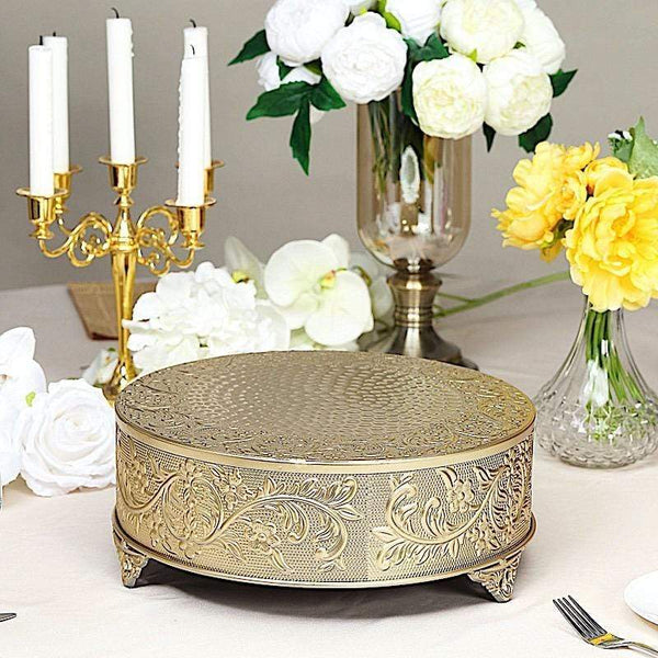 14 in wide Round Embossed Wedding Cake Stand Riser