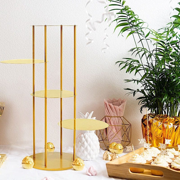 2.5 feet Gold 5 Tier Round Metal Cake Dessert Display Stand Centerpiece