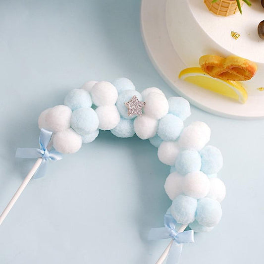 6x11 in Cotton Balls Arch Cake Topper