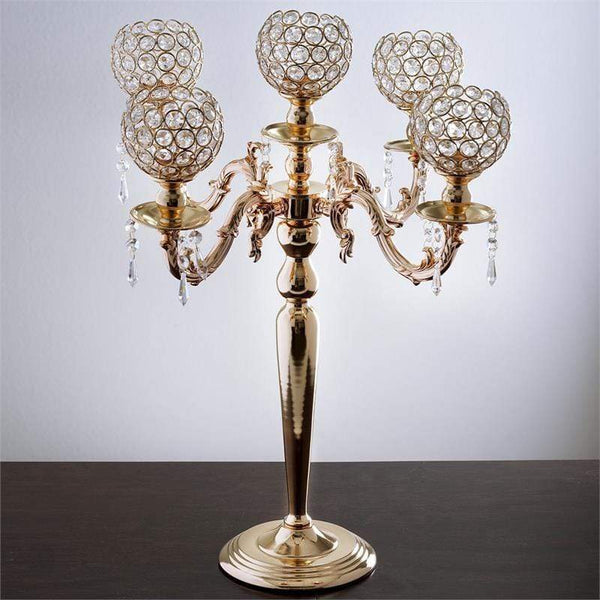 25" tall Candle Holder Centerpiece with Crystals