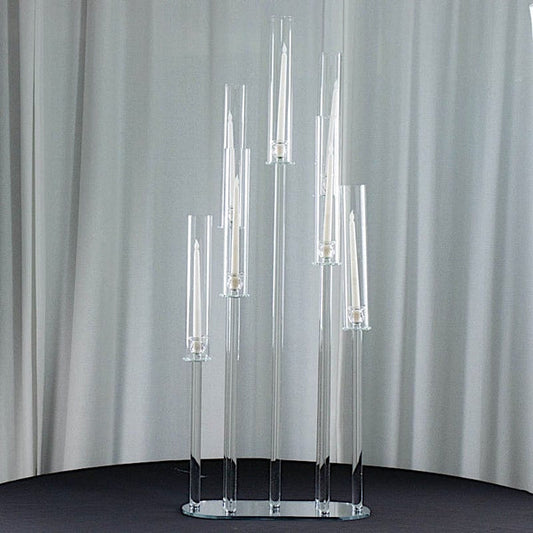 47 in tall Clear 7 Arm Crystal Glass Candelabra Taper Candle Holder