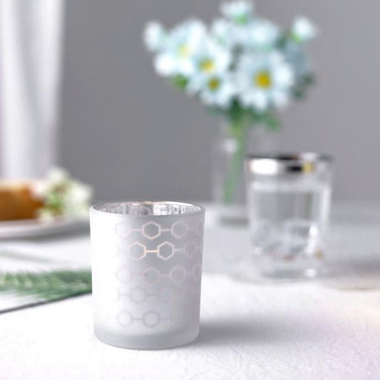 6 pcs 3" Metallic Honeycomb Mercury Glass Votive Candle Holders