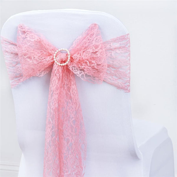 5 pcs Lace Chair Sashes Bows Ties Wedding Decorations