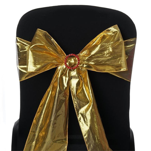5 pcs Shiny Metallic Tissue Lame Chair Sashes