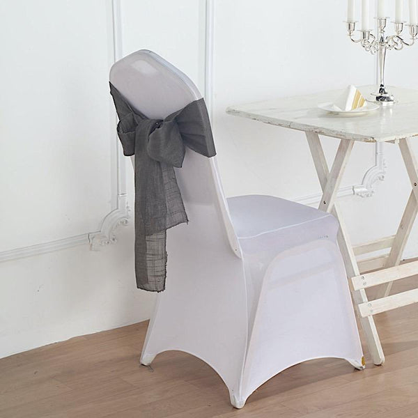 5 Premium Polyester Faux Burlap Chair Sashes