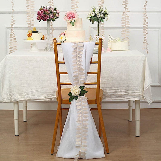 50 feet Taffeta Fabric Ribbon Sash Leaves Petals Garland