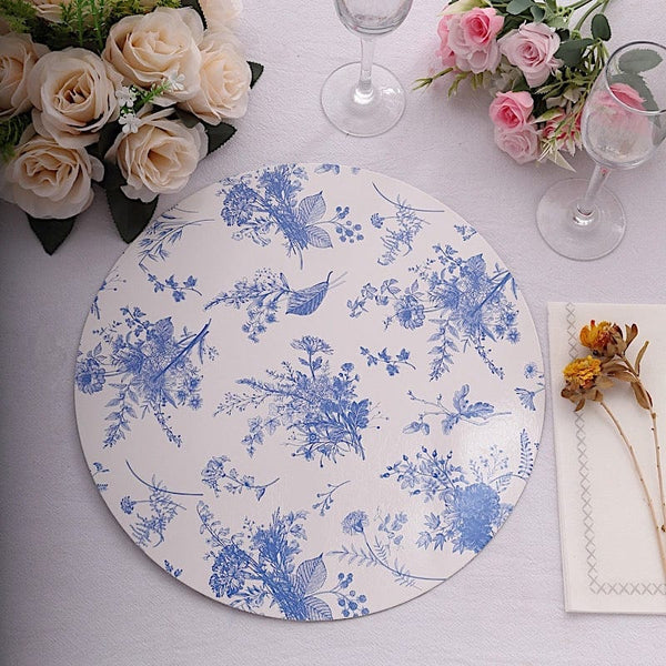 6 Round 13 in Disposable Paper Charger Plates with Floral Prints