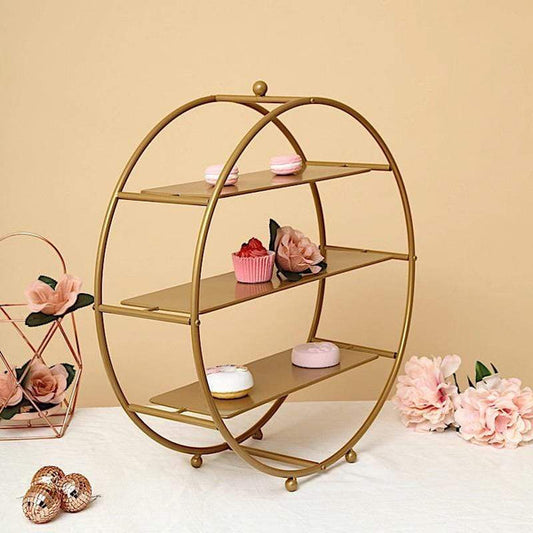 21 in tall 3 Tier Metal Wheel Cupcake Holder Dessert Display Stand