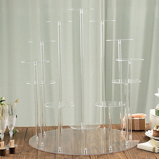 29 in Clear 12 Arm Tiered Round Acrylic Cupcake Holder Dessert Display Stand