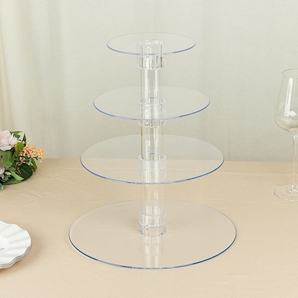 4 Tiers 14 in Clear Acrylic Cupcake Stand Set