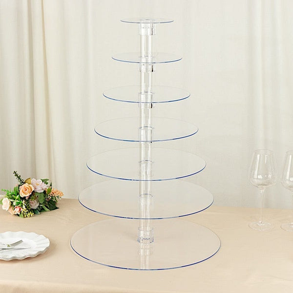 7 Tiers 26 in Clear Acrylic Cupcake Stand Set