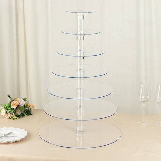 7 Tiers 26 in Clear Acrylic Cupcake Stand Set