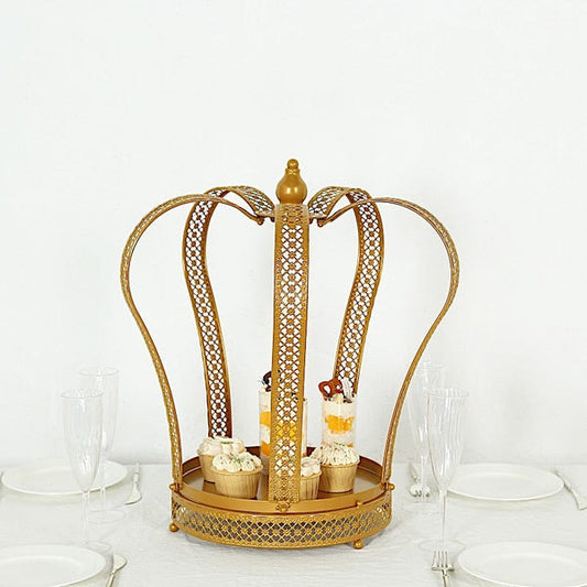 Gold Metal Crown Cupcake Dessert Display Stand