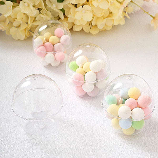 12 Clear 4 oz Disposable Mini Egg Shaped Plastic Dessert Cups