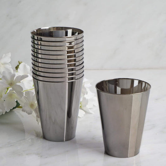 12 pcs 7 oz. Silver Disposable Plastic Party Wine Cups