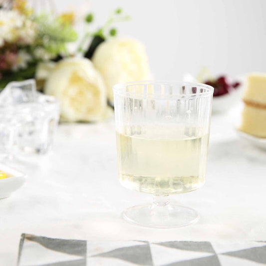 12 pcs 8 oz. Clear Plastic Disposable Wine Glasses