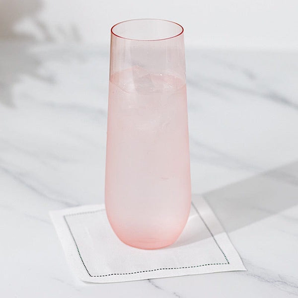 12 pcs 9 oz Disposable Plastic Champagne Stemless Flutes