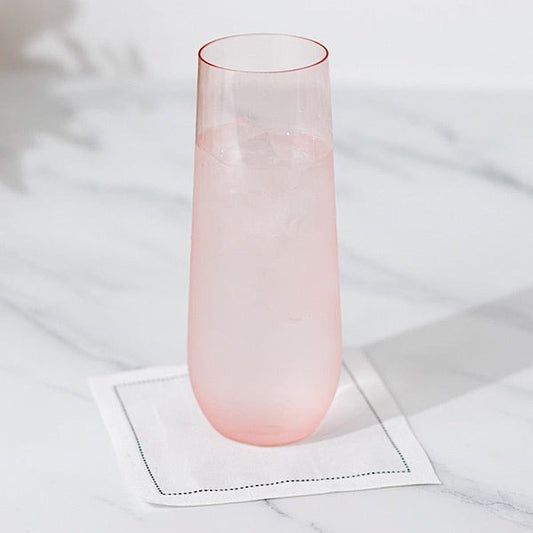 12 pcs 9 oz Disposable Plastic Champagne Stemless Flutes