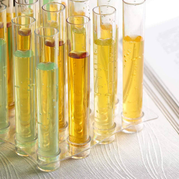 16 pcs 1 oz Clear Plastic Disposable Jello Shot Test Tubes with Tray