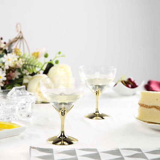 6 Disposable Plastic Party Wedding Wine Goblets Glasses