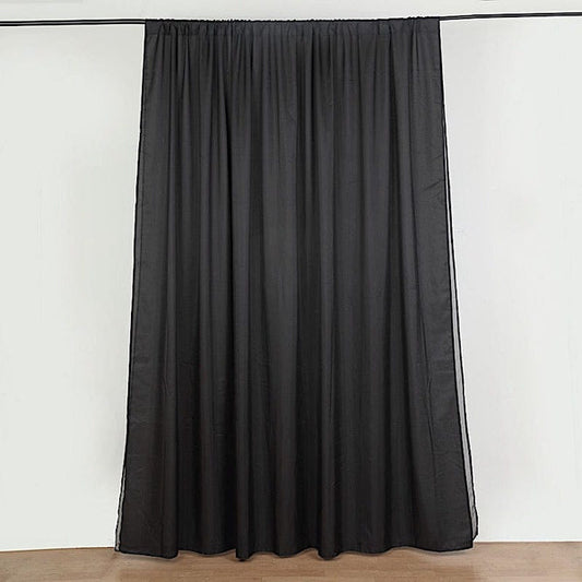 10x10 feet Dual Layer Polyester and Sheer Chiffon Backdrop Curtain with Rod Pockets