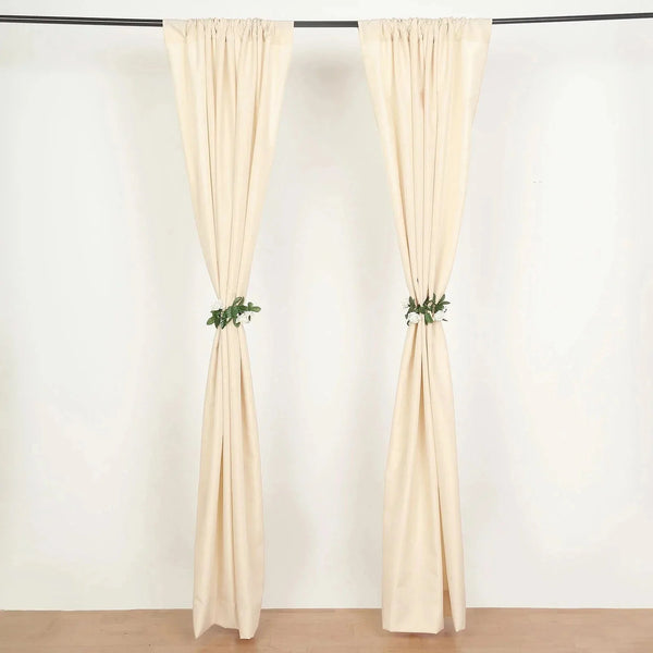2 Panels 8 feet Polyester Drapery Backdrop Curtains with Rod Pockets