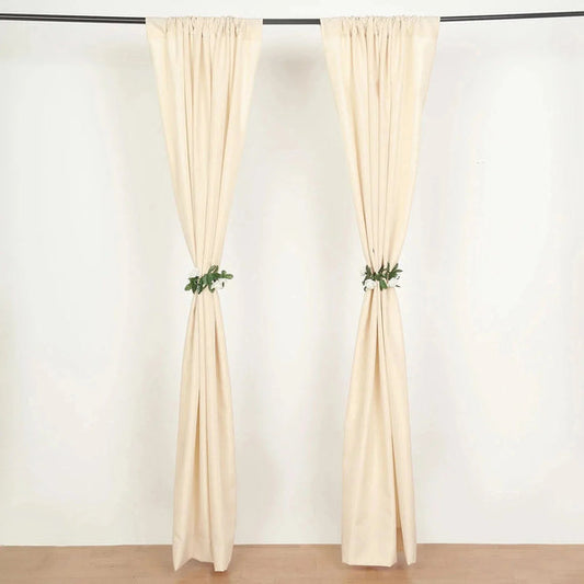 2 Panels 8 feet Polyester Drapery Backdrop Curtains with Rod Pockets