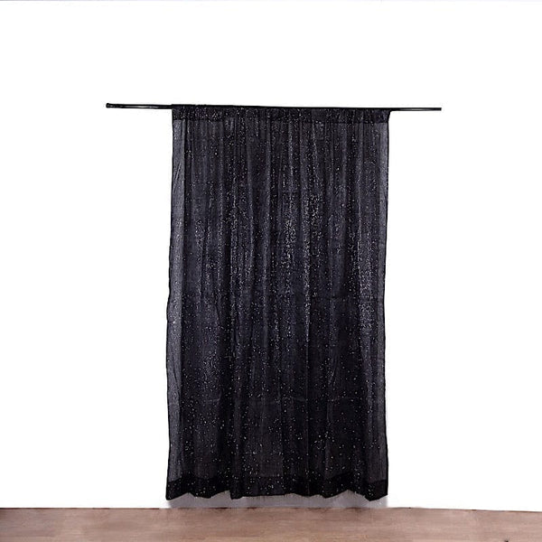 8x8 feet Metallic Fringe Polyester Backdrop Curtain Panel