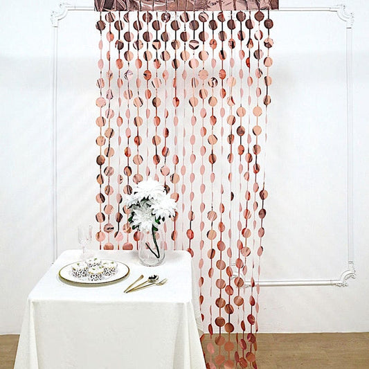Metallic Round 3x6.5 feet Foil Tassels Fringe Backdrop Curtains