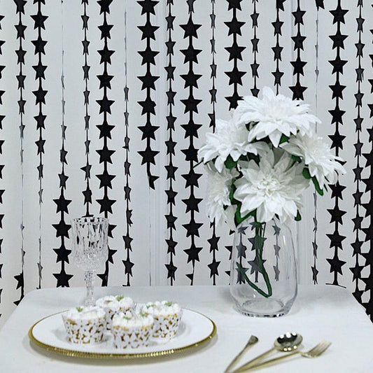 Metallic Star 3x6.5 feet Foil Tassels Fringe Backdrop Curtains