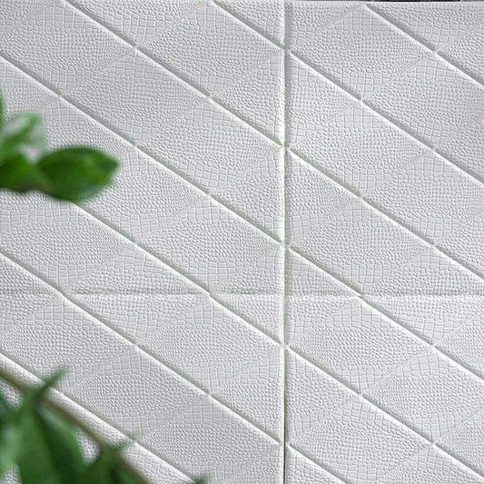 10 White 24 in Self Adhesive Crisscross Foam Wall Panels
