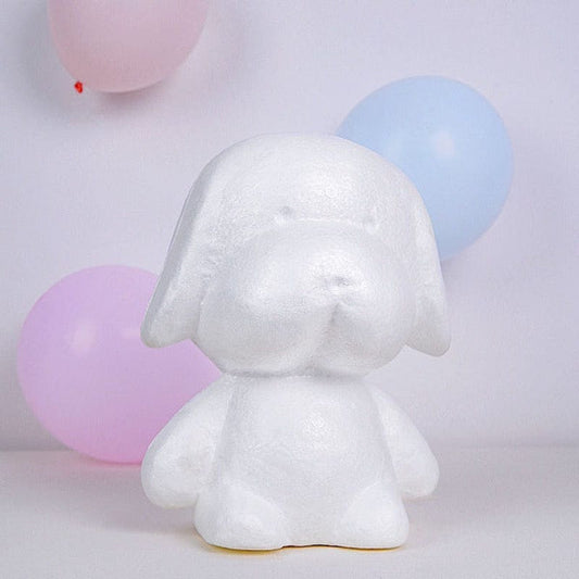 12 in White Craft Foam Puppy 3D Animal Model DIY Decoration